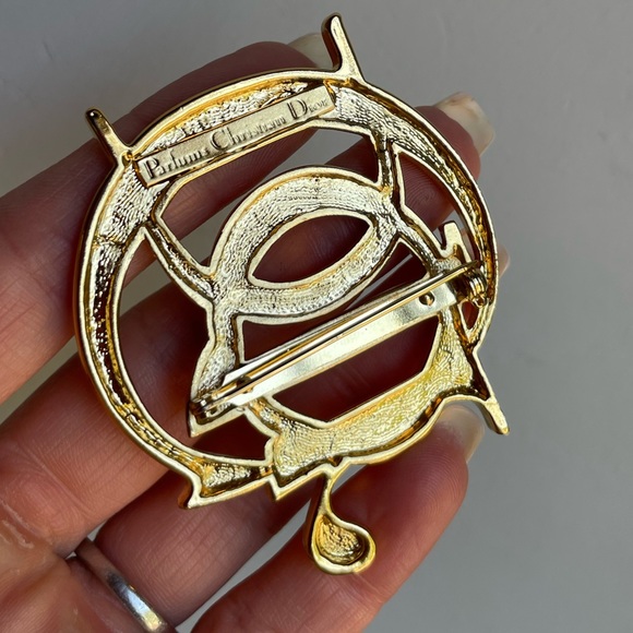 DIOR Rare Vintage C Large Logo Brooch Pin Charm Logo - Picture 5 of 8